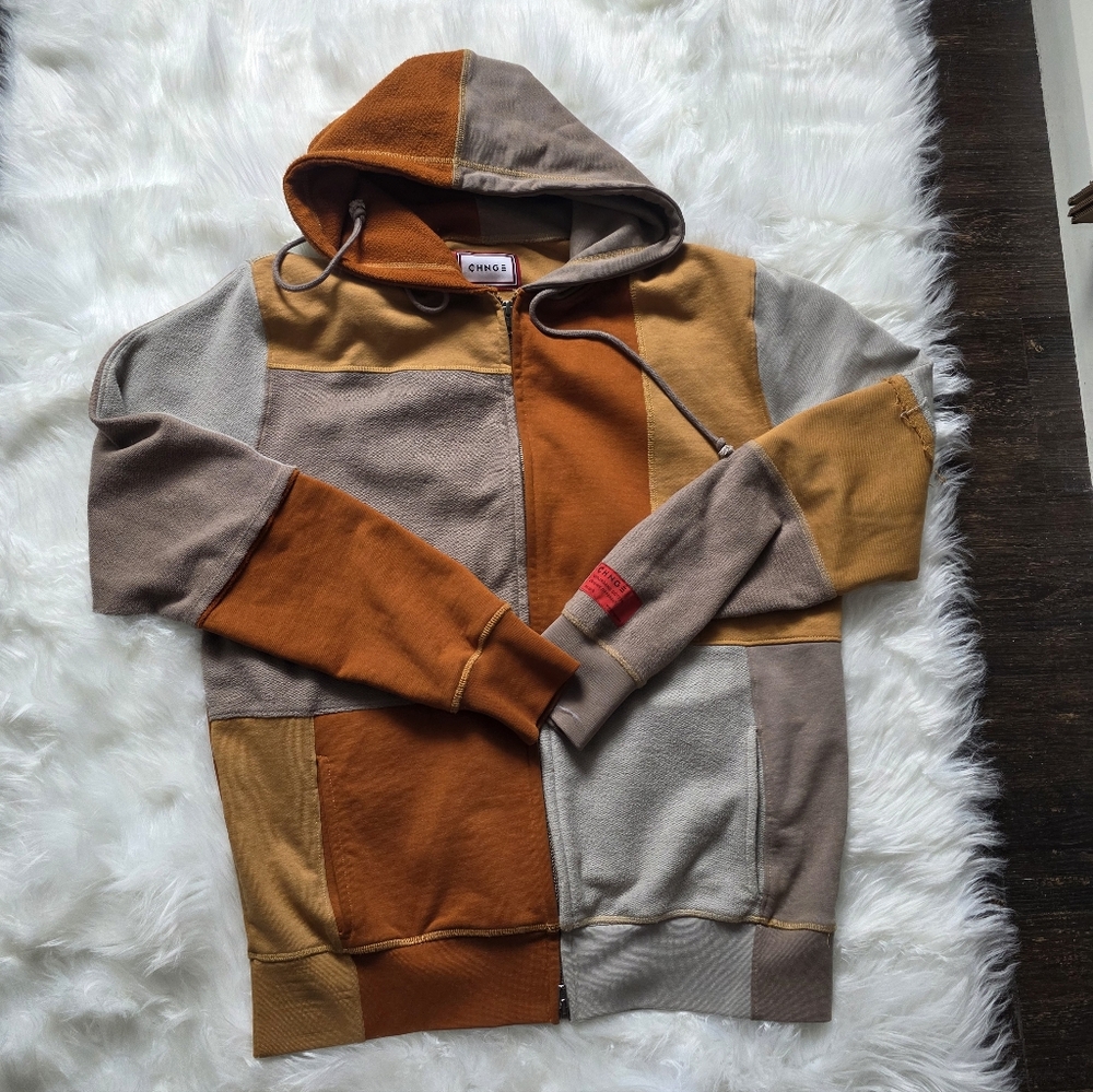 CHNGE Chic Men's Multicolor Patchwork Zip-Up Swea… - image 1